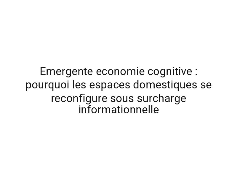 Emergente economie cognitive : pourquoi les espaces domestiques se reconfigure sous surcharge informationnelle